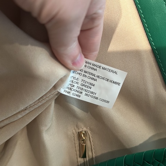 EUC Tropical Leaf Print Everyday Bag Wicker Woven Purse Handbag Beach Tote - Picture 9 of 9